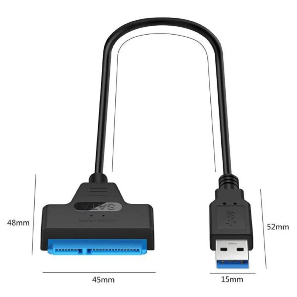 2X USB 3.0 to 2.5" SATA III Hard Drive Adapter Cable for