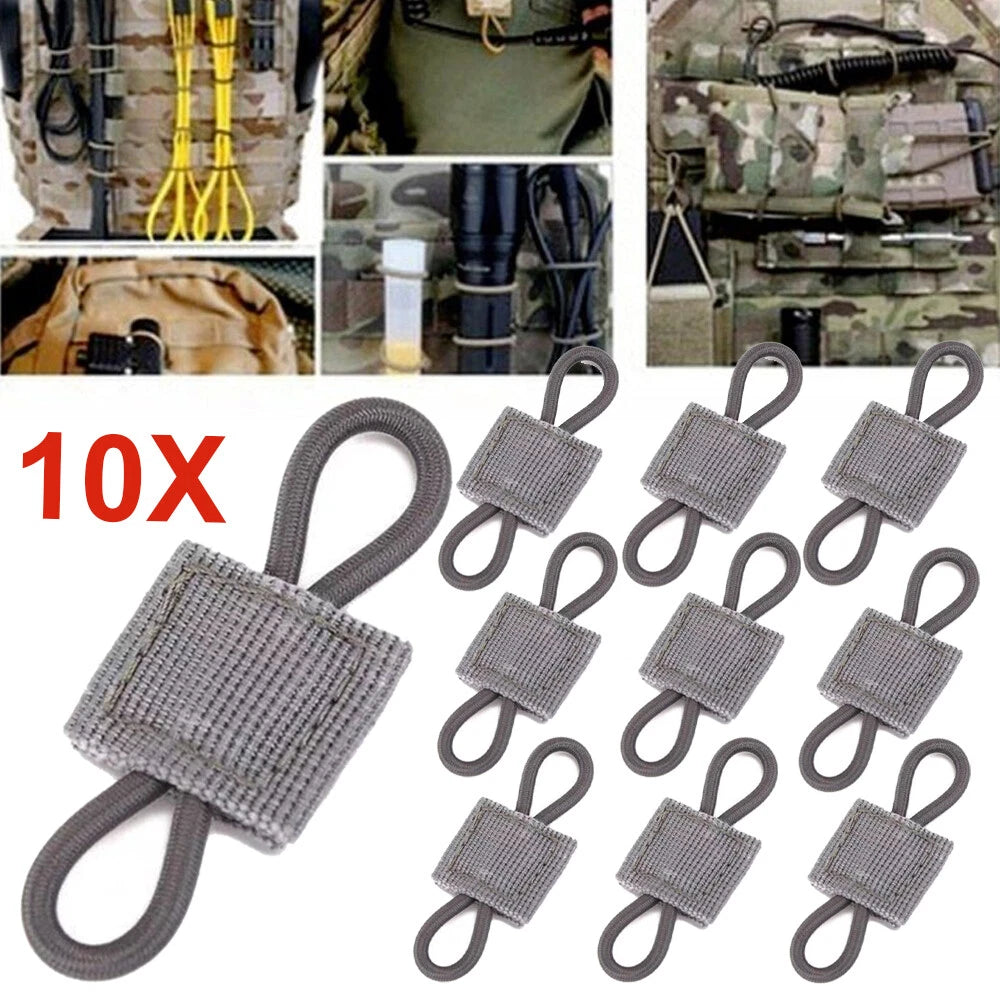 10PC Elastic Molle PTT Retainer Ribbon Buckle for Tactical Backpack Accessory