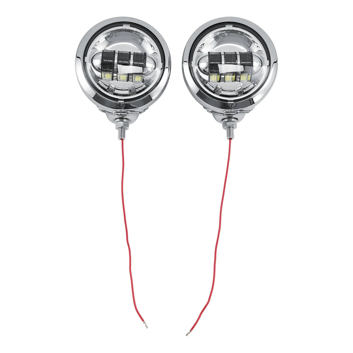 Chrome Auxiliary Fog Passing Lights & Housing Bucket for Harley Davidson