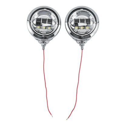 Chrome Auxiliary Fog Passing Lights & Housing Bucket for Harley Davidson