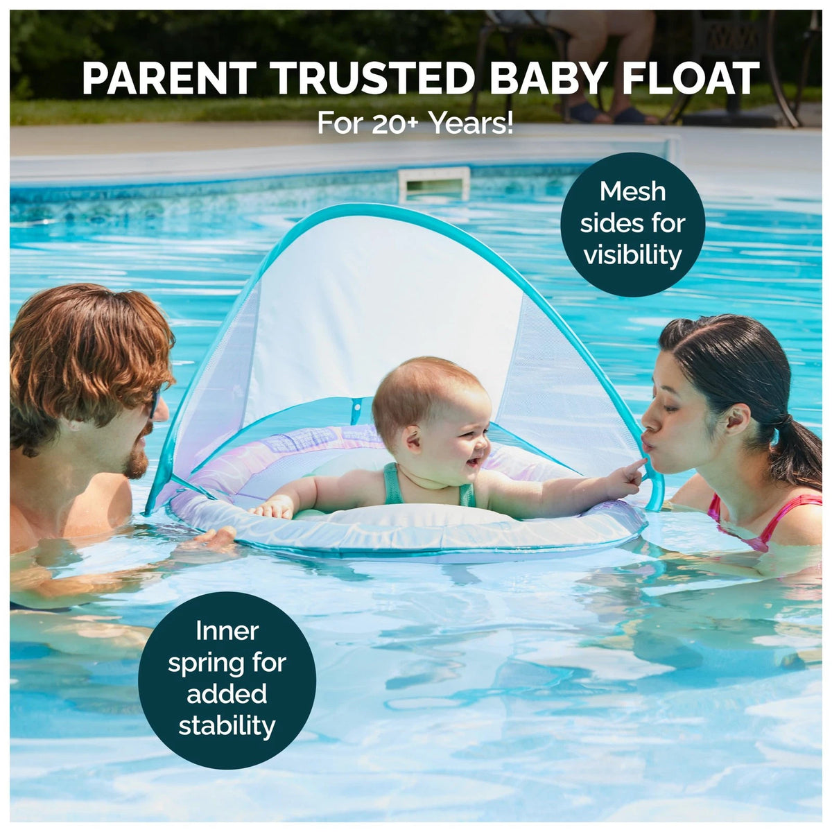 SwimWays Baby Spring Float for Pool with Canopy (One Size)