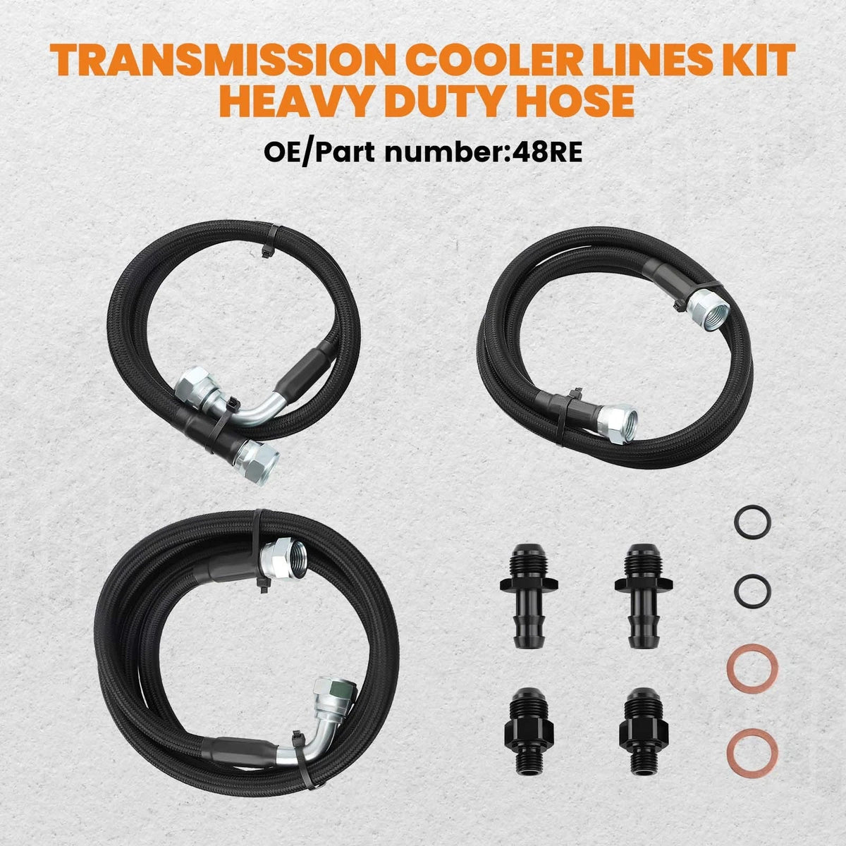 Transmission Cooler Hose Line Kit for Dodge Ram Cummins 5.9L 48RE (2003–2007)