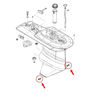 Lower Unit Drain Plug Gearcase Screw for Mercury (18-2244, 10-79953A2, 10-79953Q2)