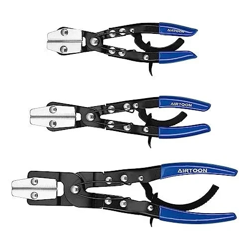 3-Pack Hose Pinching Pliers Set, Automatic Locking Ratcheting
