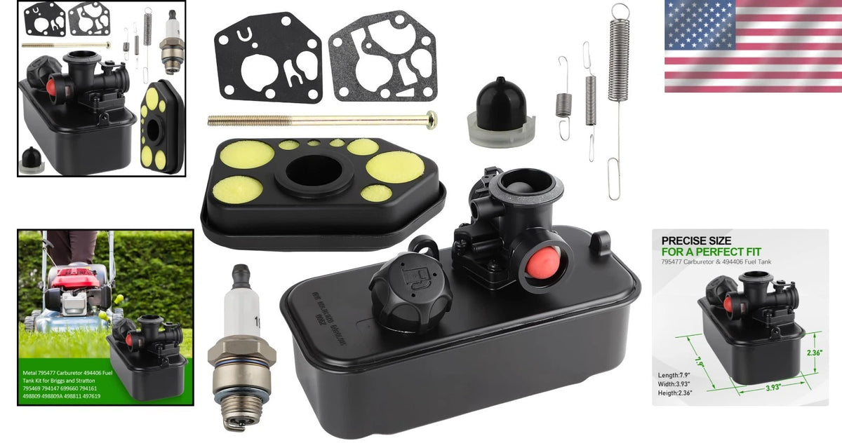 Carburetor & Fuel Tank Kit for Lawn Mower (Enhanced Performance)