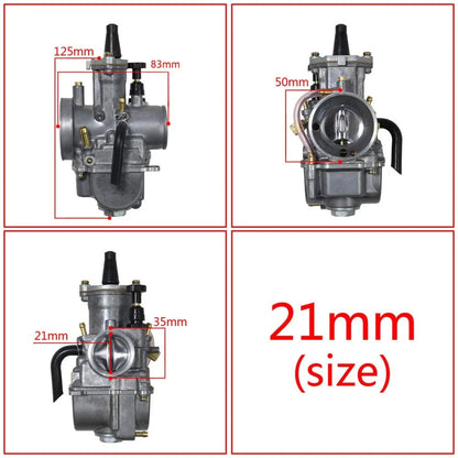 21mm Carburetor with Power Jet for PWK21 50-100cc Engine (2/4 Stroke ATV)