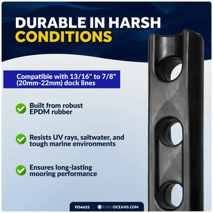 Marine Rubber Dock Line Snubbers for Boats (13/16" to 7/8" Rope)