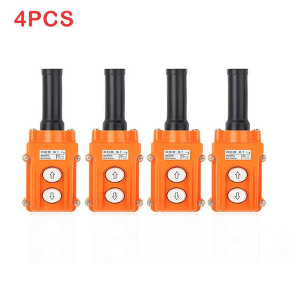 4Pcs Crane Pendant Control Station UP Down Hoist Push Button Switch
