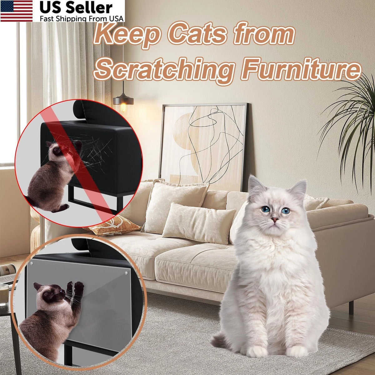 Cat Scratch Furniture Protector for Furniture (160"x12")