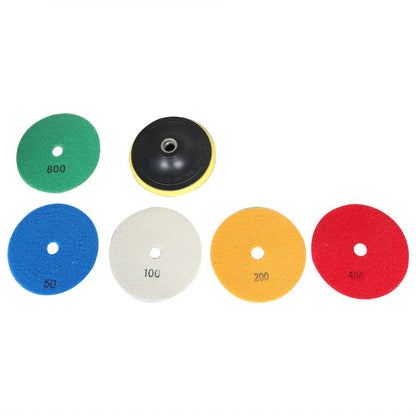 Set of 5 Inch Diamond Concrete Polishing Pads for Quartz Marble Stone
