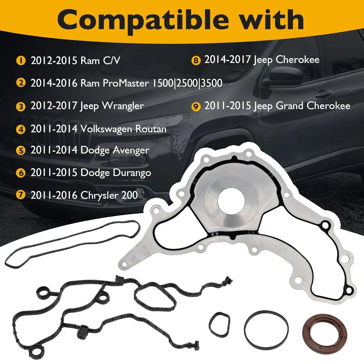 Timing Cover Gasket for Dodge Grand Caravan Jeep Grand Cherokee (2011–2017)