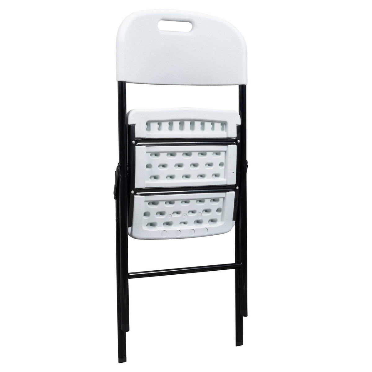 Set of 4 Folding Chairs for Commercial Use (Outdoor, Contoured, Steel Frame)