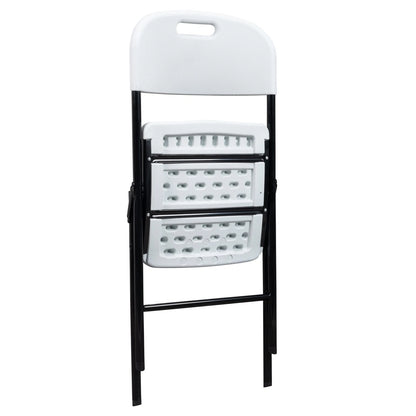 Set of 4 Folding Chairs for Commercial Use (Outdoor, Contoured, Steel Frame)