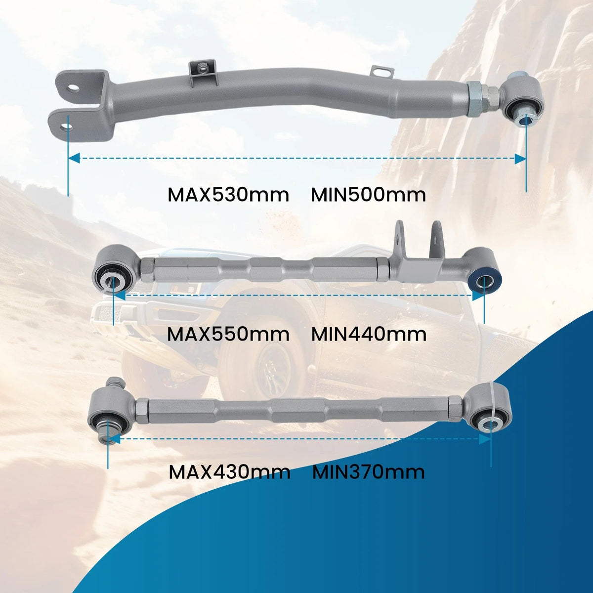 Set of 2 Control Arm Rear Lateral Link Sway Bar End Links for Subaru Impreza (1993–2007)