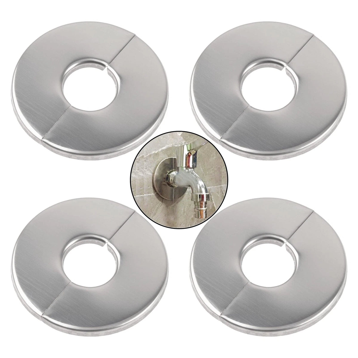 Set of 4 Stainless Steel Wall Split Flange 22mm for Automotive Use