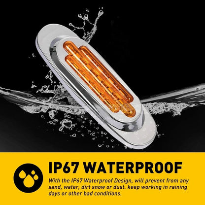 2X Amber 16-LED Side Marker Lights for RV Truck Trailer (Waterproof)
