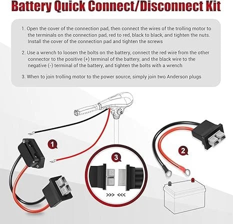 Trolling Motor Quick Connect Plug for Marine Battery Disconnect Connectors