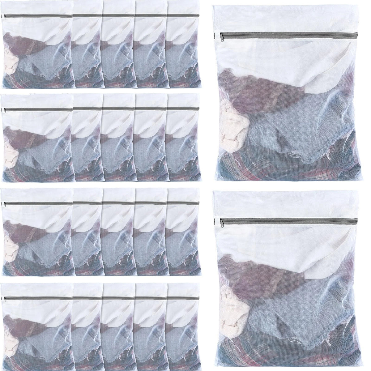 36 Mesh Laundry Bags for Delicates and Lingerie (16x20 Inch)