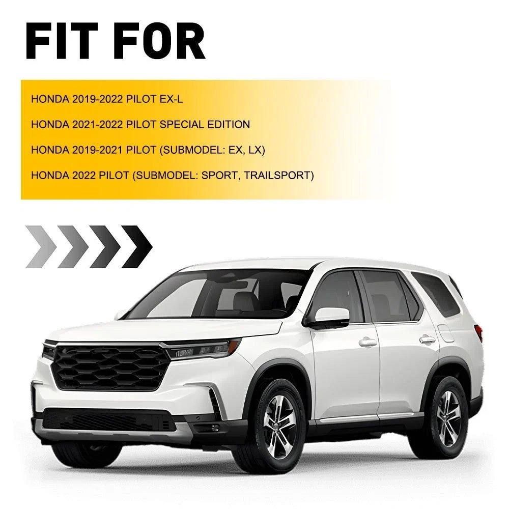 Set of 4 Front Bumper Trim for Honda Pilot (2019–2022) Chrome Black