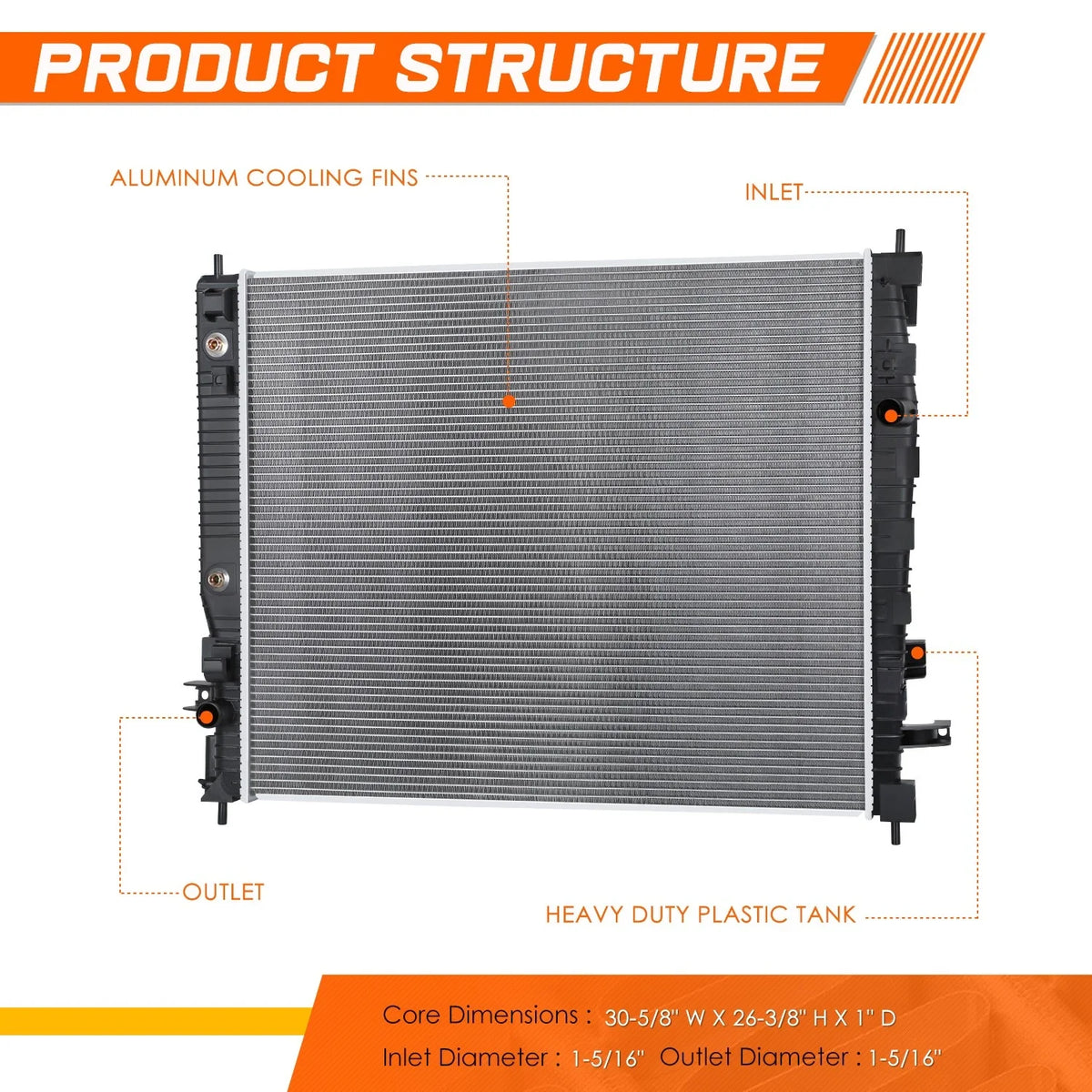 Aluminum Core Radiator for Enclave Traverse (2018–2024) DPI-13758