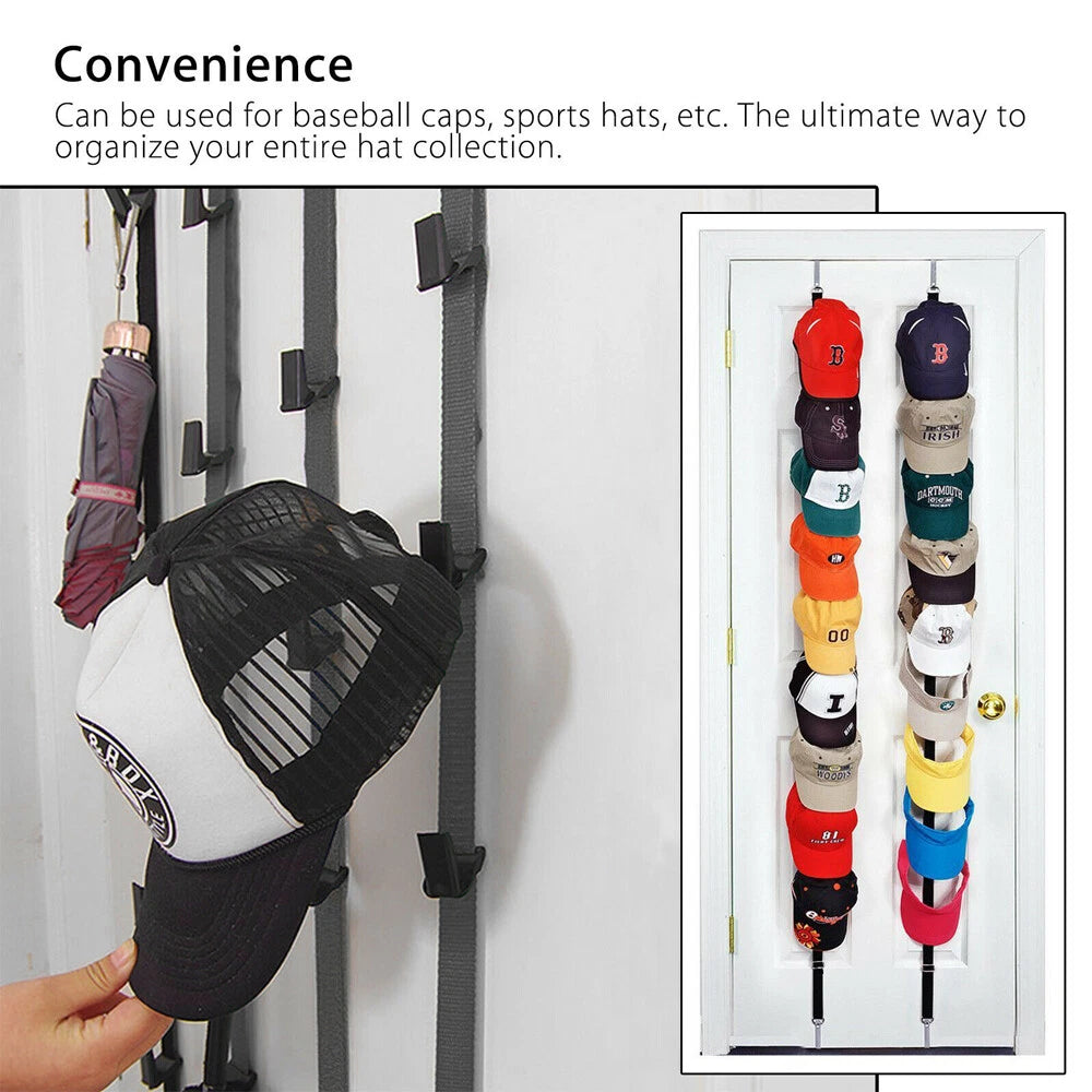 Cap Rack for Baseball Hats and Visors Wall Door Hanger Organizer