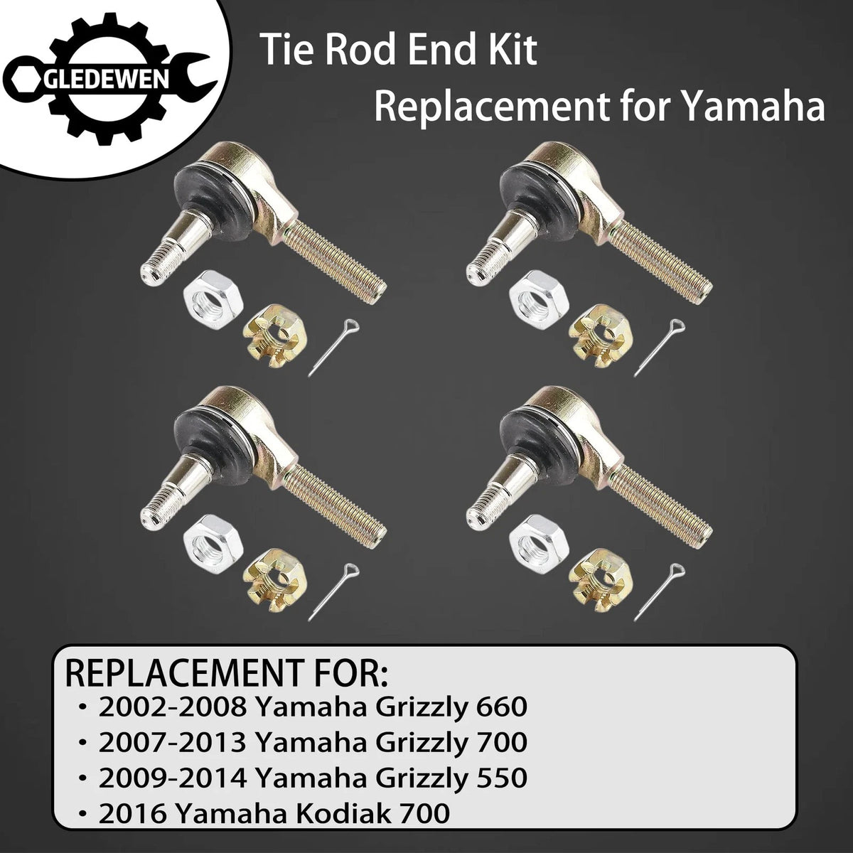 Tie Rod End Kit for Yamaha Grizzly 660, 700 & Kodiak 700 (2002–2018)