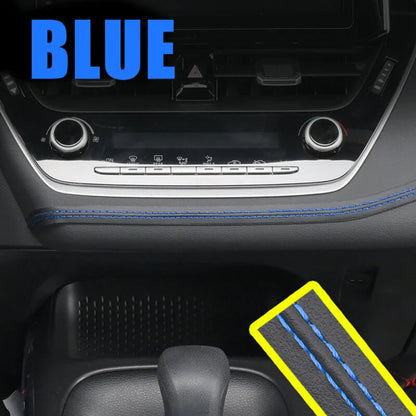 2Pcs Blue 2M PU Leather Dashboard Trim for Car Decor