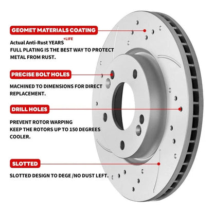Front & Rear Brake Rotors and Pads for Ford F-150 (2009) - 4.6L, 5.4L