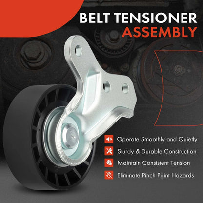 Belt Tensioner w/Idler Pulley for Volkswagen Jetta Golf Audi (2005–2010) 07K145172B, 36106