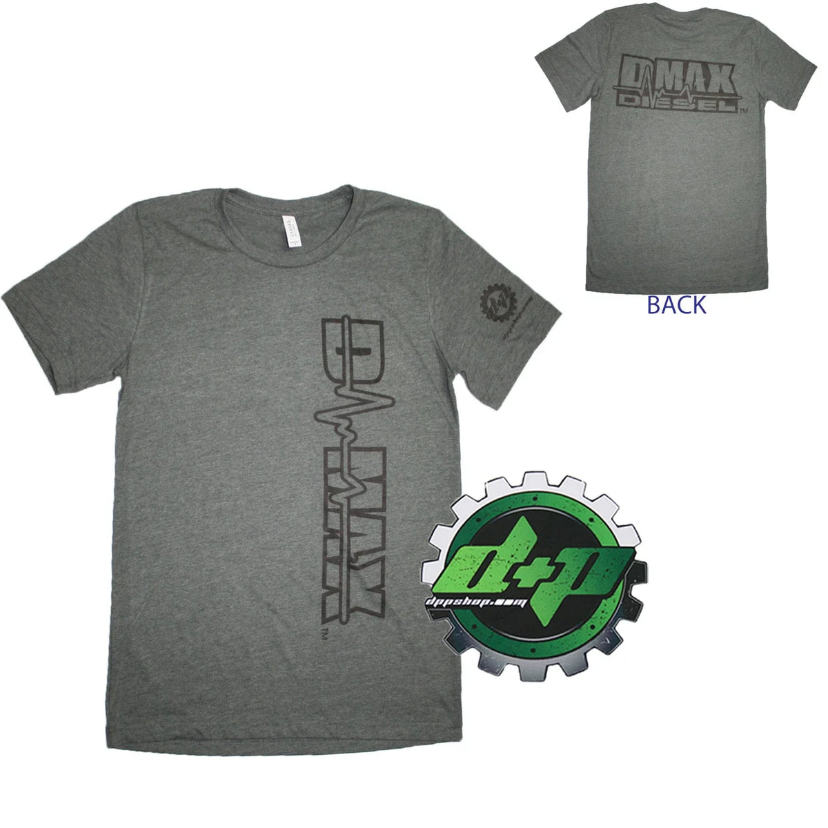 Dmax Tee Shirt for Chevy Duramax Diesel Truck (4X4, Small, Gray)