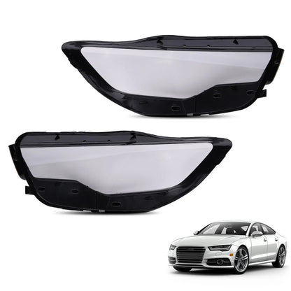 2X Headlight Lens Cover for Audi C7 A6L A61 (2011–2015) 4G0941043E 4G0941005B