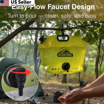 2X Collapsible 2 Gallon Camping Water Container