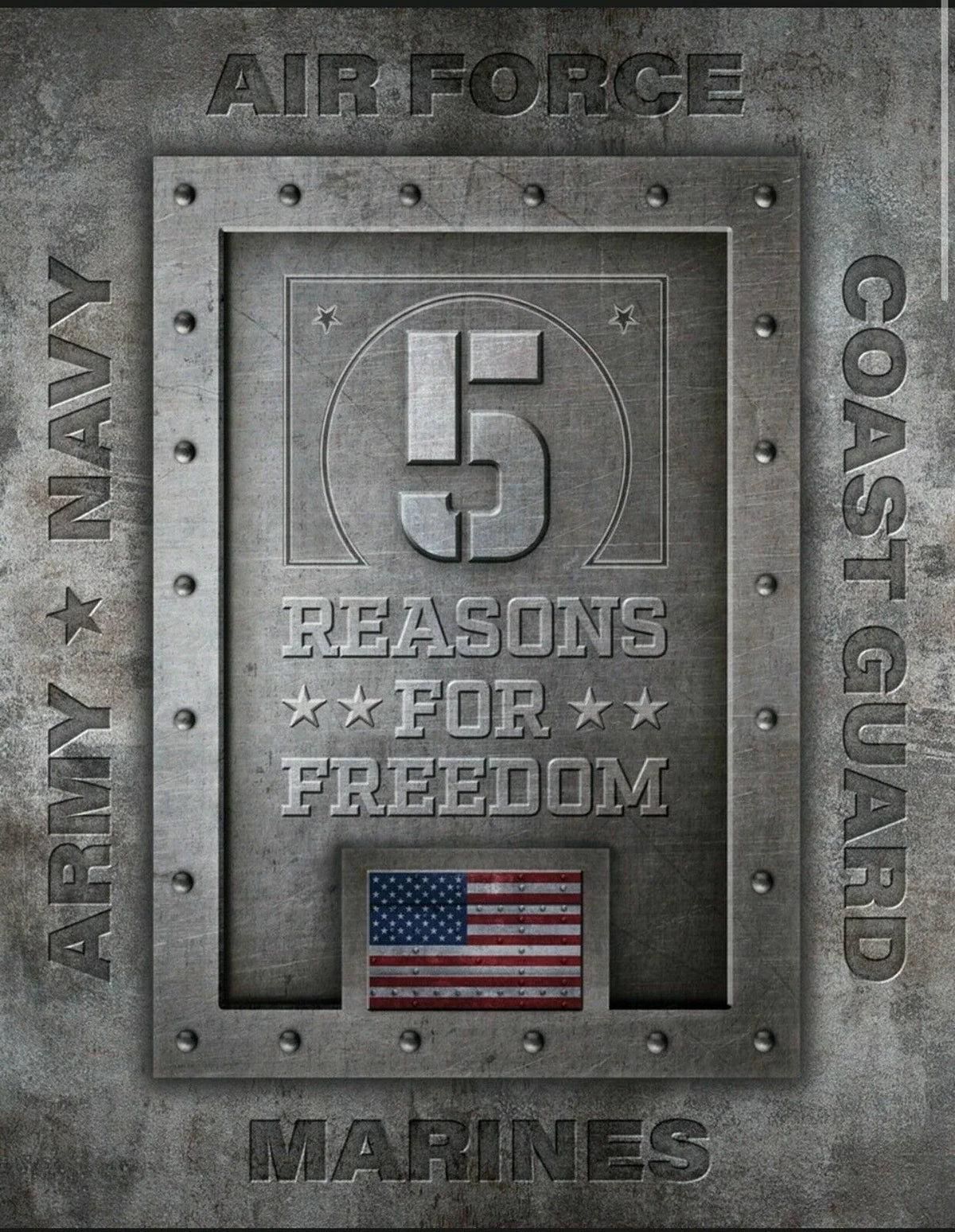 Metal Tin Sign Military USA Pride Wall Decor for Man Cave (#2432)