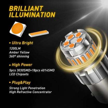 Set of 2 AUXITO LED DRL Bulbs for Turn Signal Light (1156, 7506)