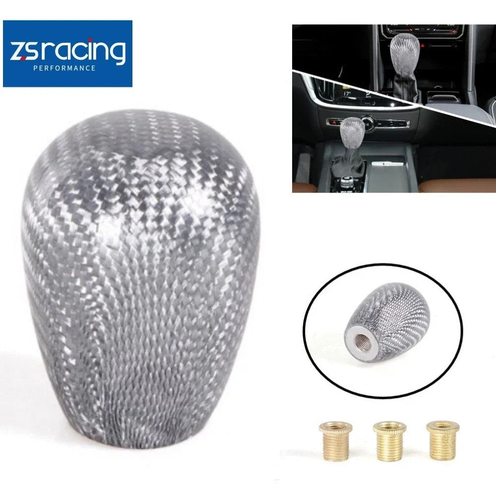 Universal JDM Silver Carbon Fiber Manual Gear Shift Knob