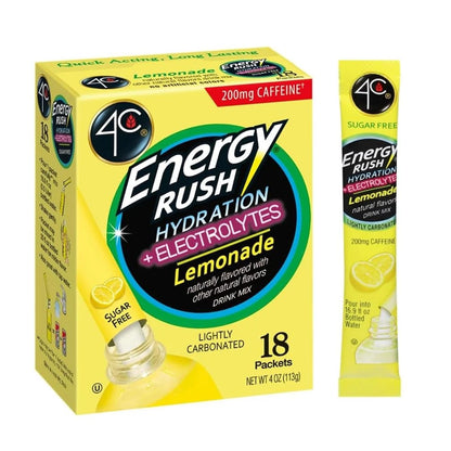4C Energy Rush PSD with Electrolytes 18ct Lemonade Single Serve
