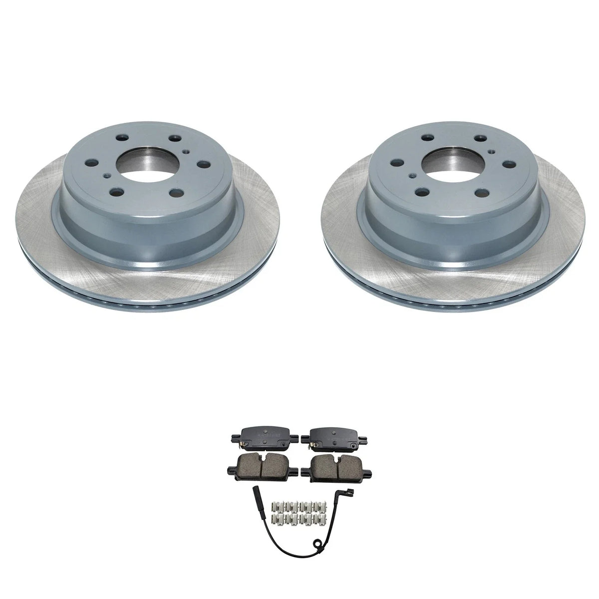 Set of 2 DuraGo Rear Rotors & Akebono ProACT Ceramic Brake Pads for Silverado 1500 (2014–2018)
