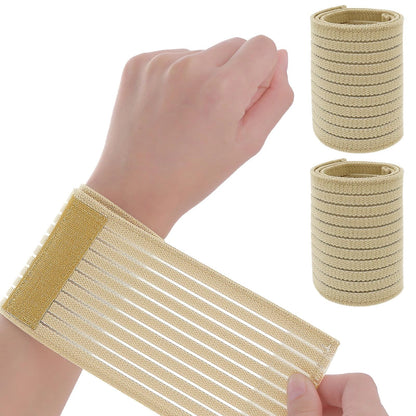 2X Elastic Wrist Support Band Wrap for Universal Fit (One Size) Beige