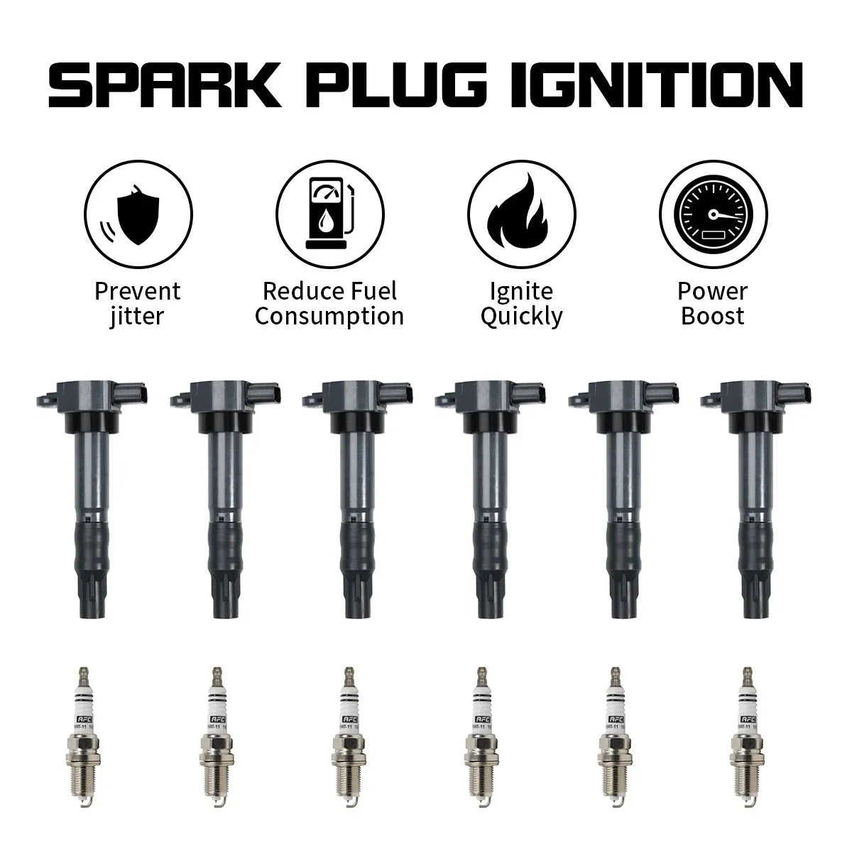 6X Ignition Coil & Spark Plug for Mitsubishi Outlander (2004–2006) MR994643