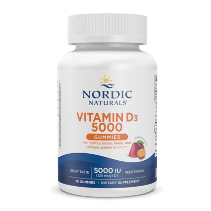30 Count Vitamin D3 5000 Gummies for Nordic Naturals - Passion Fruit