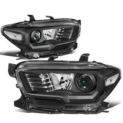Projector Headlights for Toyota Tacoma (2016–2020) - Black Housing, Clear Corner