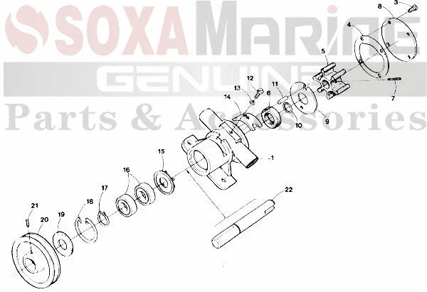 Water Pump Impeller Kit 32620 for Westerbeke 3.0 4.0 5.0 KW Generators