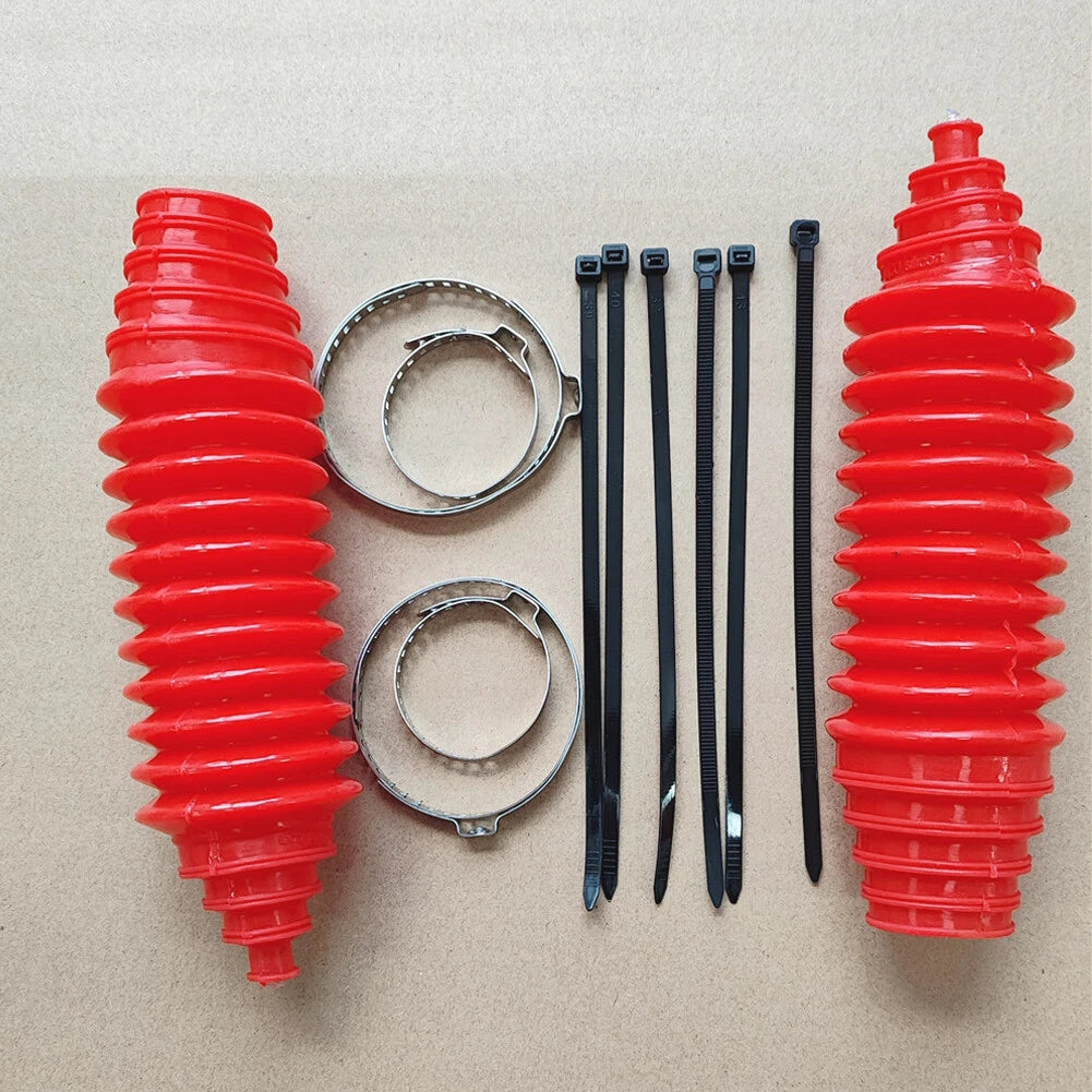 Universal Silicone Rack and Pinion Steering Boot Gaiter Kit - Red