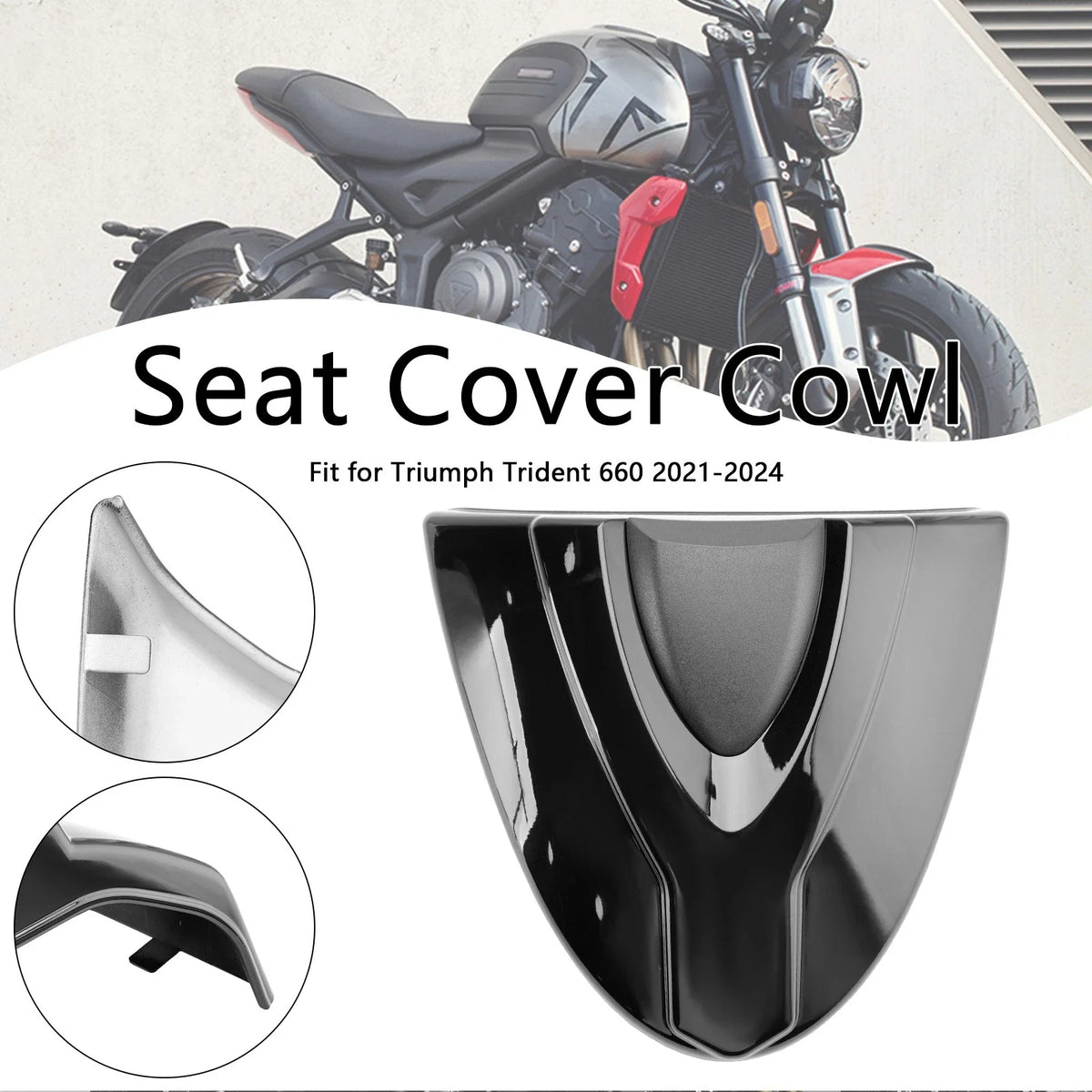 Tail Rear Seat Cover Fairing Cowl for Trident 660 (2021–2024) Black