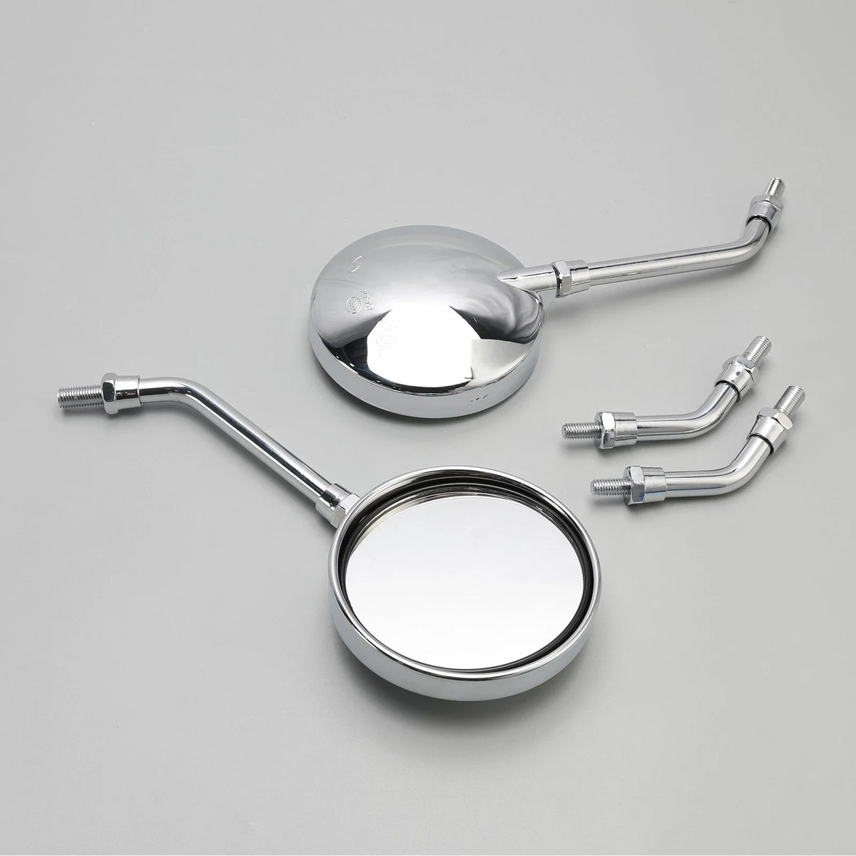 Set of 2 Chrome Round Mirrors 10MM for Honda (Universal)