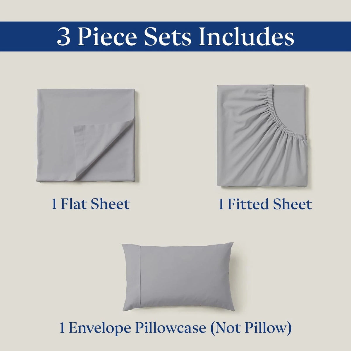 3-Piece Twin XL Cotton Sheet Set - 400 Thread Count Sateen Weave