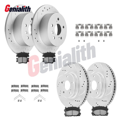 Front & Rear Disc Rotors Brake Pads Kit for Toyota Avalon Camry Lexus ES350 (2005–2020)
