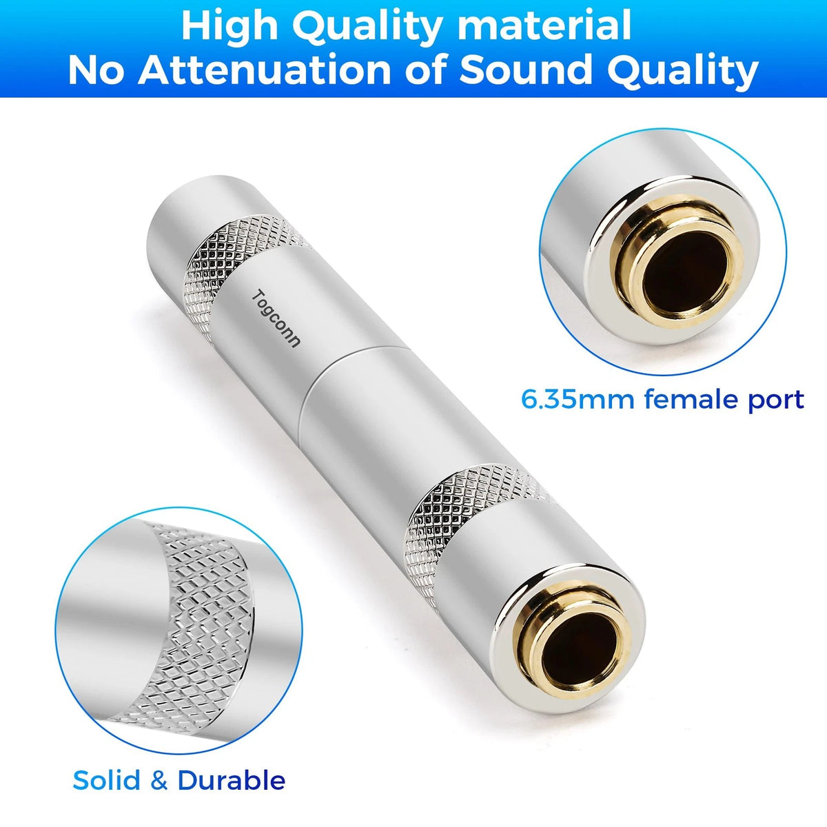 2X 1/4 Inch TRS/TS Female Coupler (6.35mm)