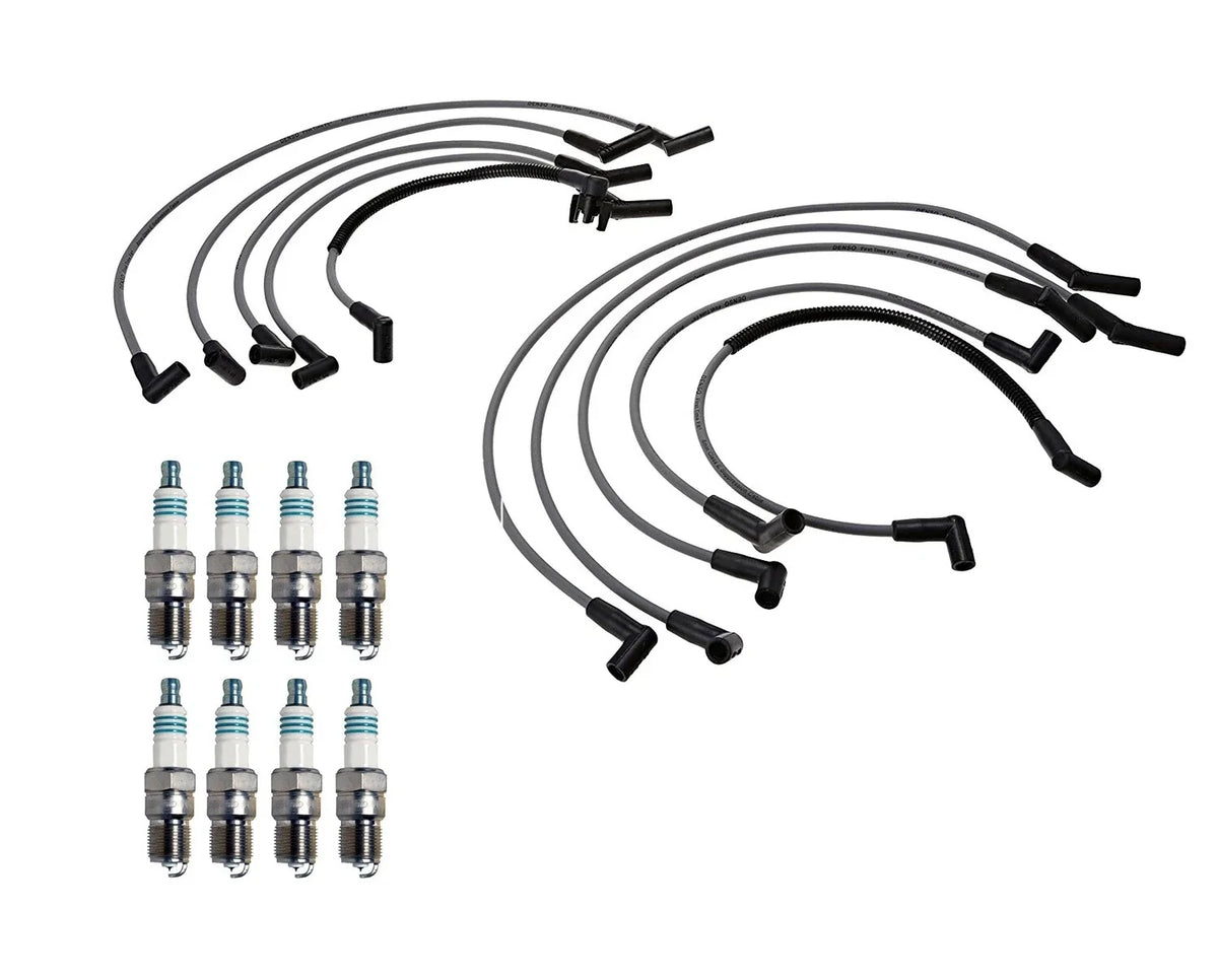 Denso 8mm Wire Set & 8 Iridium Power Spark Plugs Kit for 5.0L V8