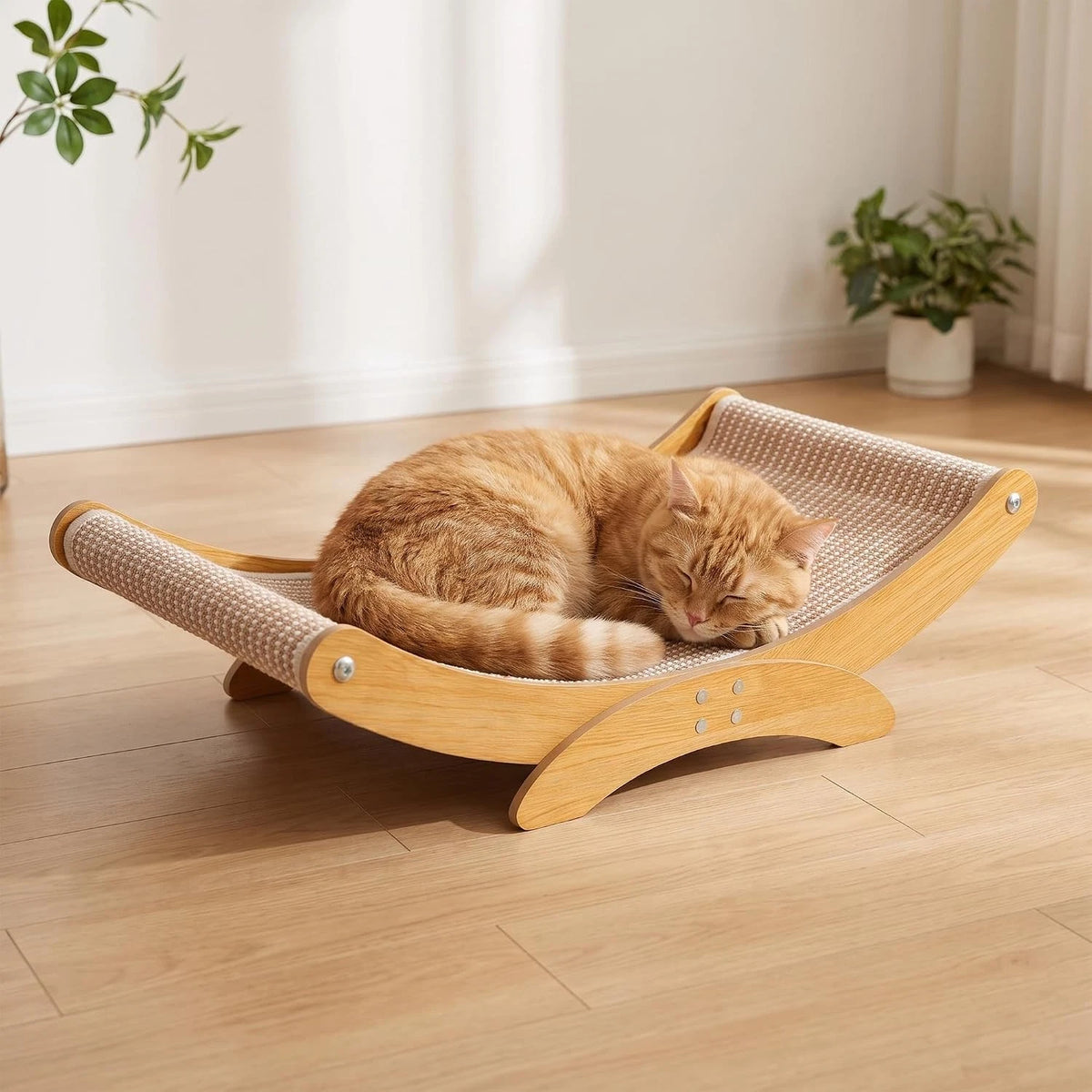 Large Natural Sisal Cat Scratcher Bed 23.6" Indoor Cat Scratching Post